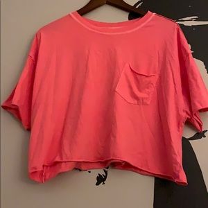 Free people pink cropped t shirt